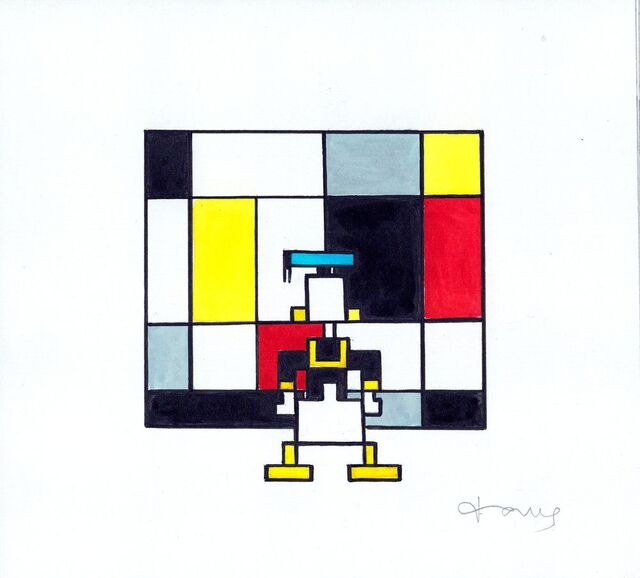 Donald Duck Piet Mondrian's Composition