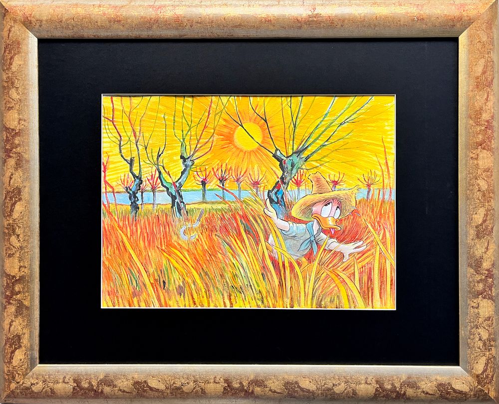 Donald Duck Vincent van Gogh's Willows at Sunset